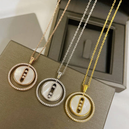 [moco jewelrys]LUCKY MOVE MM NACRE BLANCHE DIAMOND NECKLACE