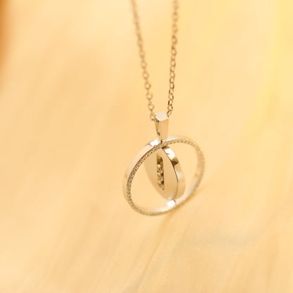 [moco jewelrys]LUCKY MOVE MM SILVER DIAMOND NECKLACE