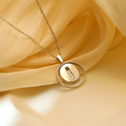 [moco jewelrys]LUCKY MOVE MM SILVER DIAMOND NECKLACE