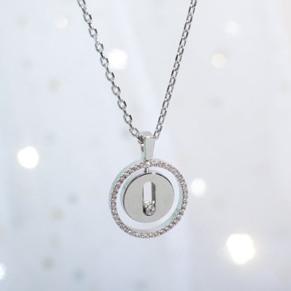 [moco jewelrys]LUCKY MOVE PM NECKLACE SILVER DIAMOND