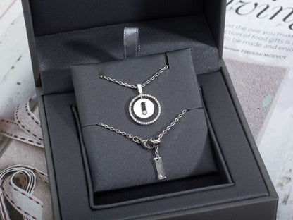 [moco jewelrys]LUCKY MOVE PM NECKLACE SILVER DIAMOND