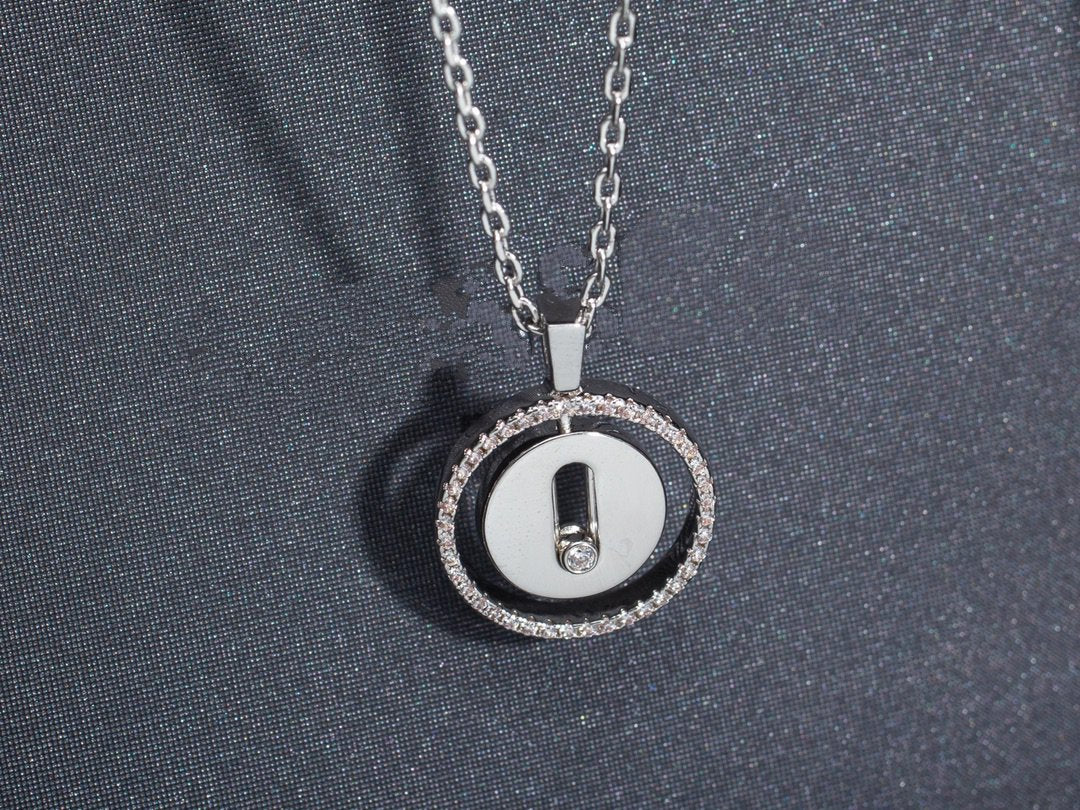 [moco jewelrys]LUCKY MOVE PM NECKLACE SILVER DIAMOND