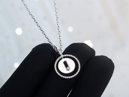 [moco jewelrys]LUCKY MOVE PM NECKLACE SILVER DIAMOND
