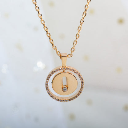 [moco jewelrys]LUCKY MOVE PM NECKLACE PINK GOLD DIAMOND