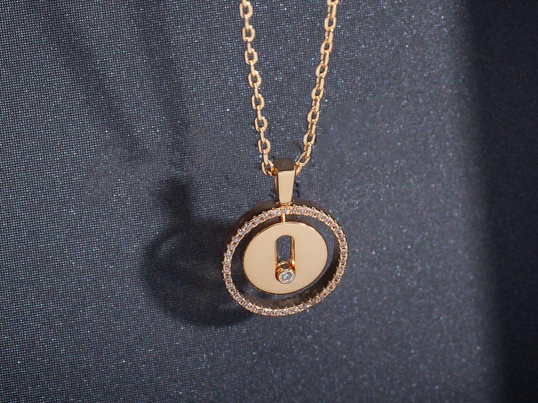 [moco jewelrys]LUCKY MOVE PM NECKLACE PINK GOLD DIAMOND