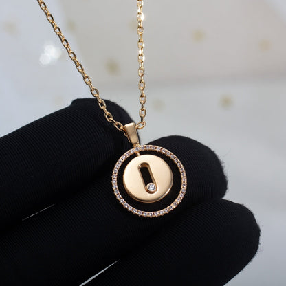 [moco jewelrys]LUCKY MOVE PM NECKLACE PINK GOLD DIAMOND
