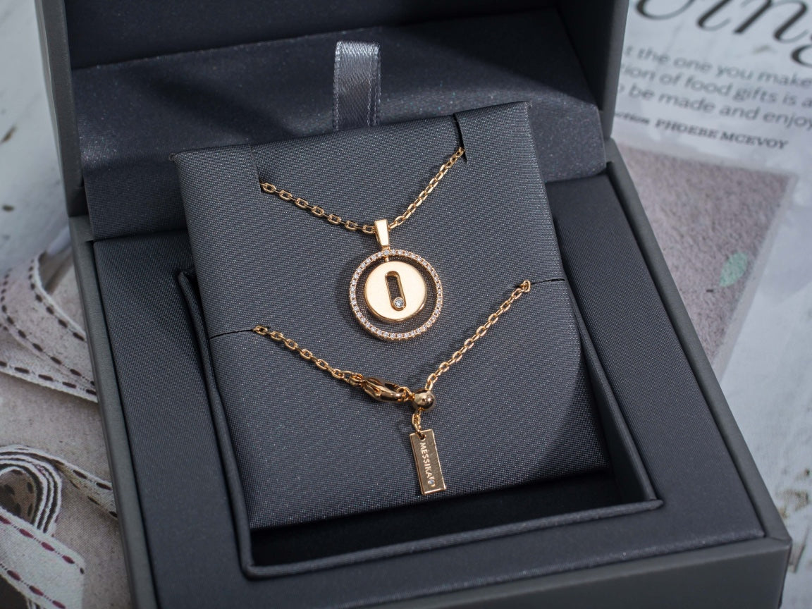 [moco jewelrys]LUCKY MOVE PM NECKLACE PINK GOLD DIAMOND