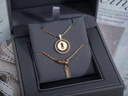 [moco jewelrys]LUCKY MOVE PM NECKLACE PINK GOLD DIAMOND