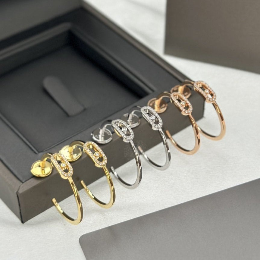 [moco jewelrys]CREOLES MOVE UNO PM DIAMOND EARRINGS