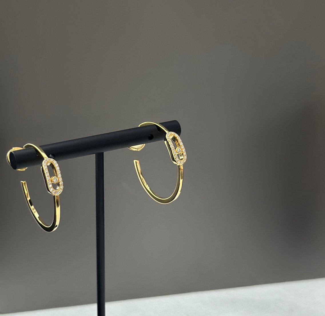 [moco jewelrys]CREOLES MOVE UNO PM DIAMOND EARRINGS