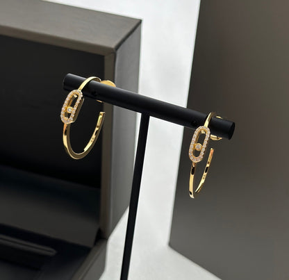 [moco jewelrys]CREOLES MOVE UNO PM DIAMOND EARRINGS