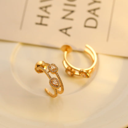 [moco jewelrys]CREOLES MY TWIN 2 RANGS SILVER DIAMOND EARRINGS