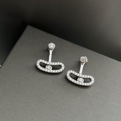[moco jewelrys]MOVE UNO SILVER DIAMOND EARRINGS