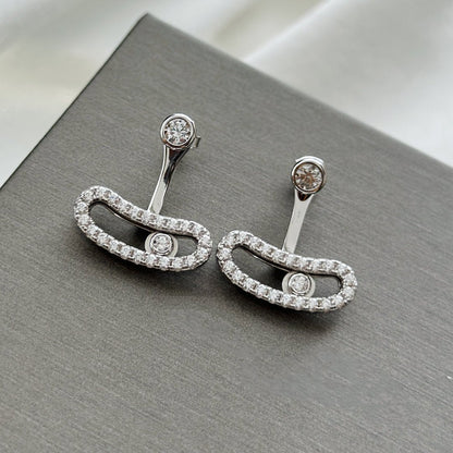 [moco jewelrys]MOVE UNO SILVER DIAMOND EARRINGS