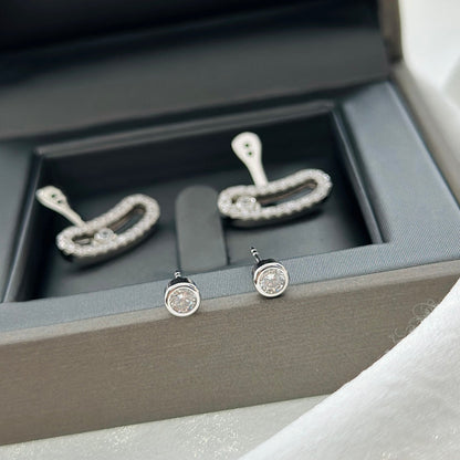 [moco jewelrys]MOVE UNO SILVER DIAMOND EARRINGS