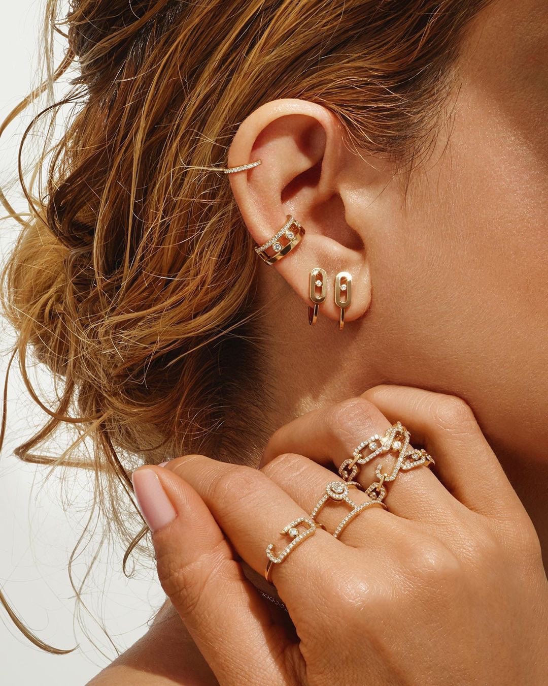 [moco jewelrys]CREOLES MOVE UNO MINI 1 DIAMOND EARRINGS