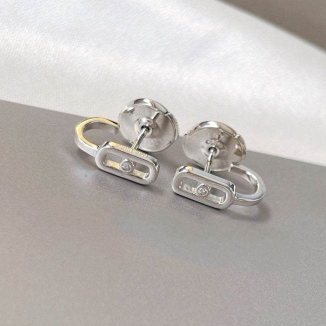[moco jewelrys]CREOLES MOVE UNO MINI 1 DIAMOND EARRINGS