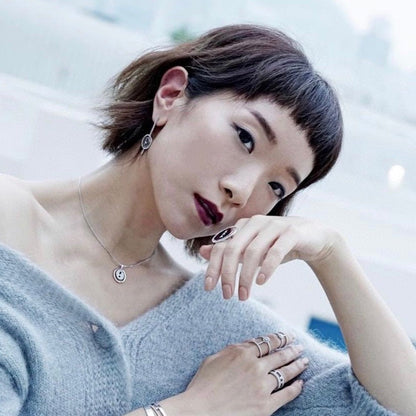[moco jewelrys]LUCKY MOVE ARROW PINK GOLD DIAMOND EARRINGS