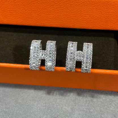 [moco jewelrys] H-Ohrstecker mit Silberdiamanten