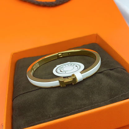[moco jewellerys]クラシック HM クリック ホワイト 8mm エナメルブレスレット