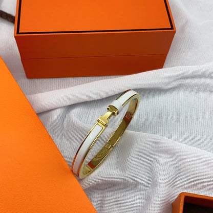 [moco jewellerys]クラシック HM クリック ホワイト 8mm エナメルブレスレット