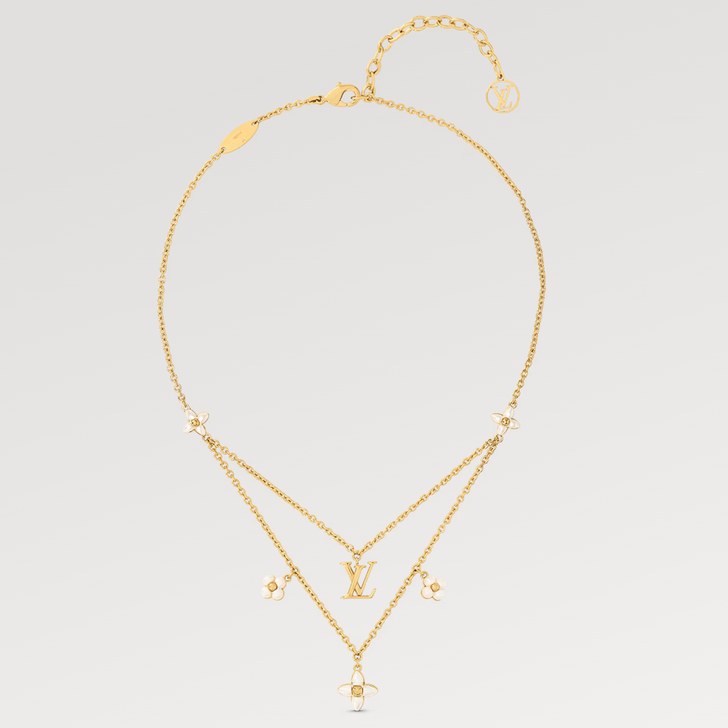??Loco?¡¥FLOWERGRAM GOLD MOP DOUBLE ROW NECKLACE