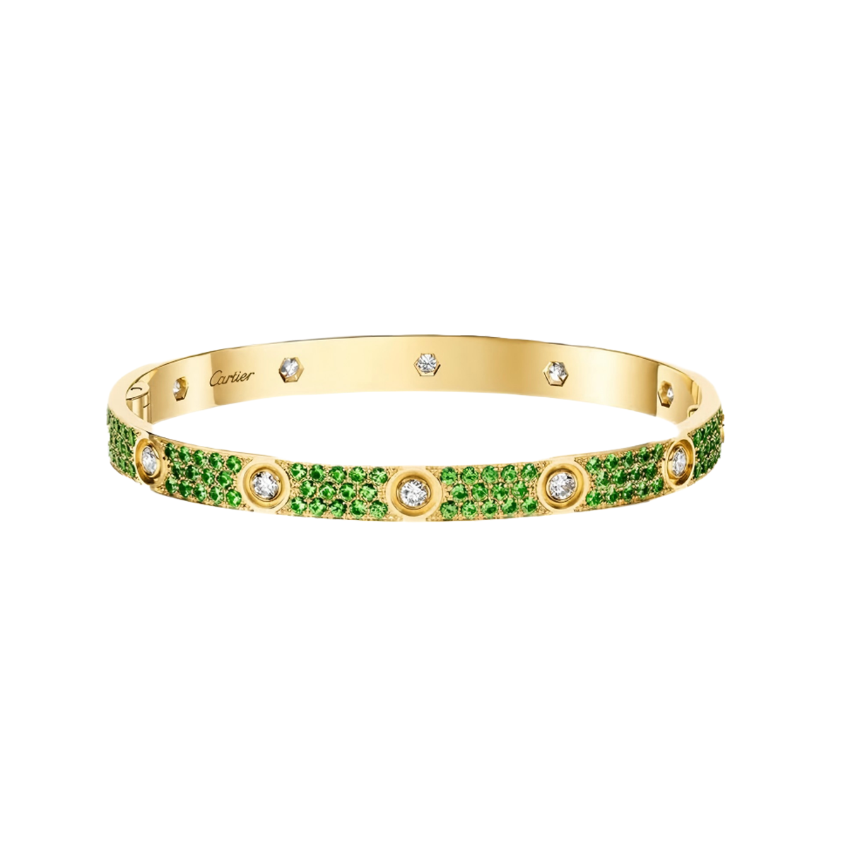 [moco jewelrys JURI]2026 PAVE GEMSTONE LOVE BRACELET 6.1MM 10 DIAMONDS