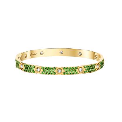 [moco jewelrys JURI]2026 PAVE GEMSTONE LOVE BRACELET 6.1MM 10 DIAMONDS