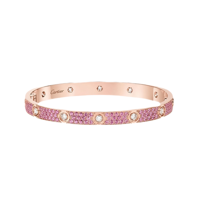 [moco jewelrys JURI]2026 PAVE GEMSTONE LOVE BRACELET 6.1MM 10 DIAMONDS