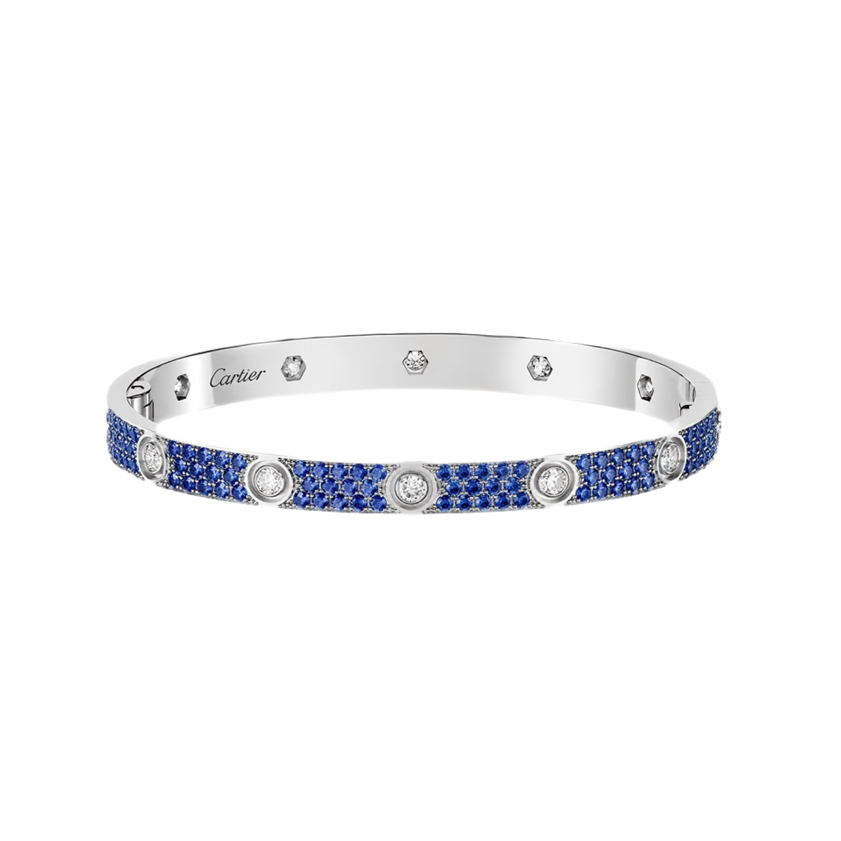 [moco jewelrys JURI]2026 PAVE GEMSTONE LOVE BRACELET 6.1MM 10 DIAMONDS