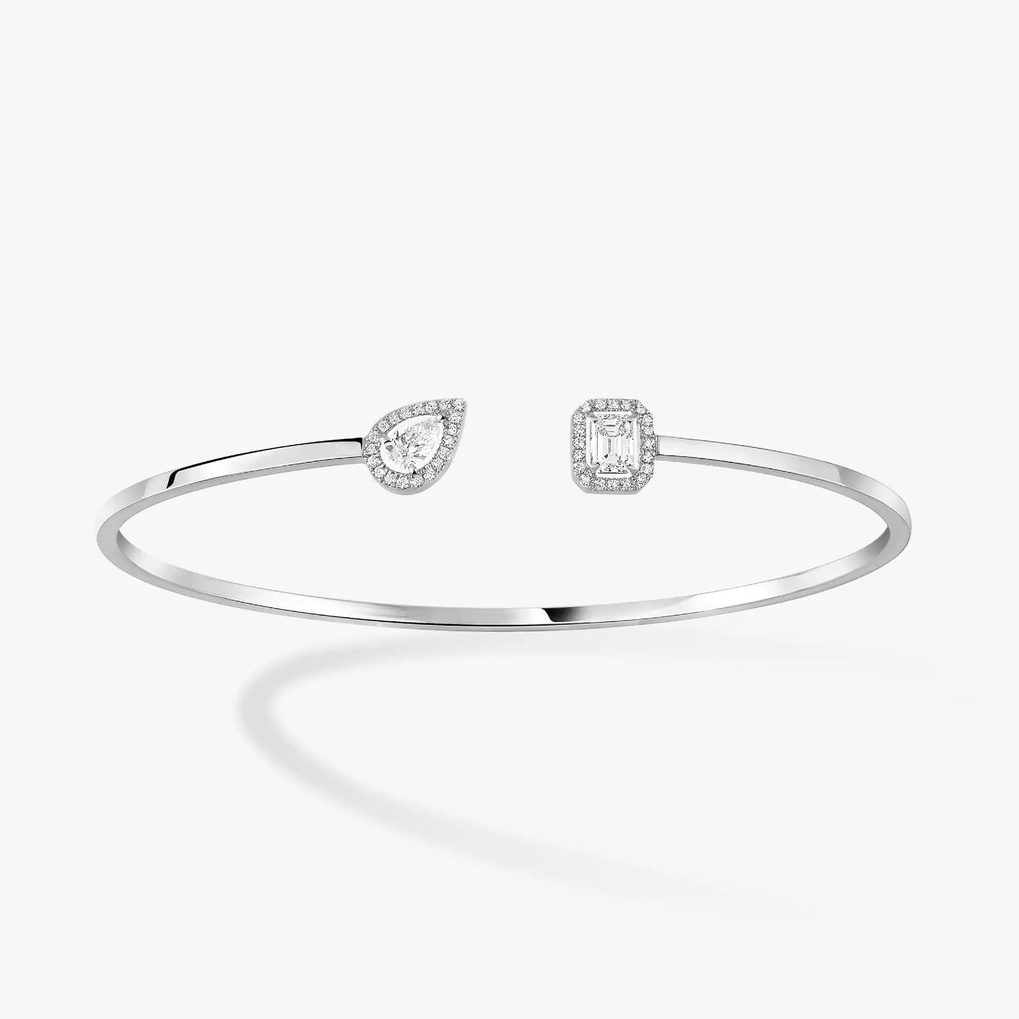[moco jewelrys]JONC FLEX MY TWIN TOI & MOI SILVER DIAMOND BRACELET