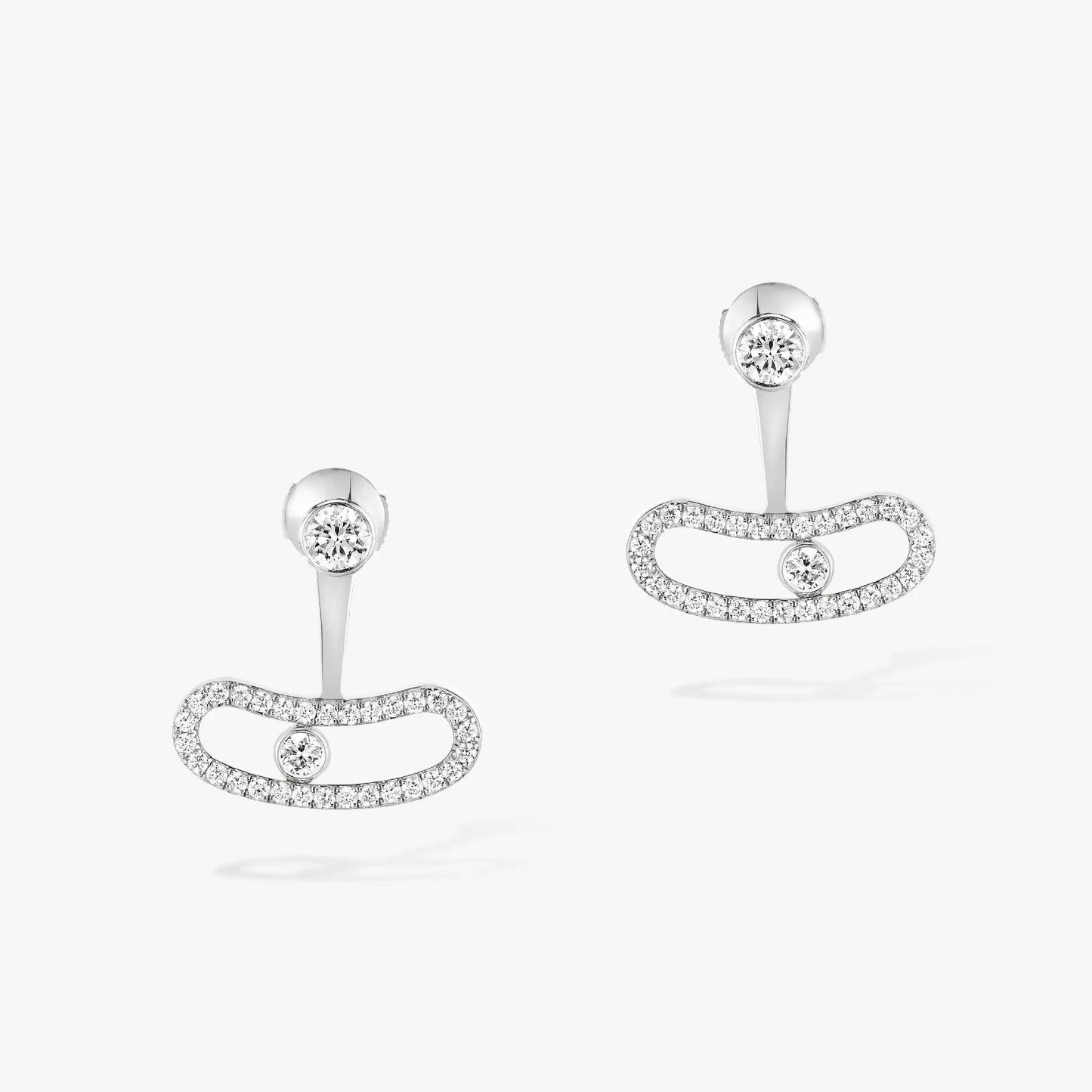 [moco jewelrys]MOVE UNO SILVER DIAMOND EARRINGS