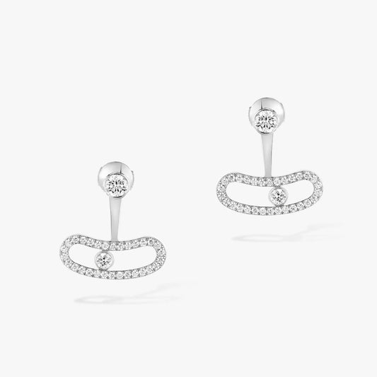 [moco jewelrys]MOVE UNO SILVER DIAMOND EARRINGS