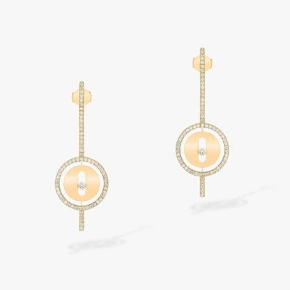 [moco jewelrys]LUCKY MOVE ARROW PINK GOLD DIAMOND EARRINGS