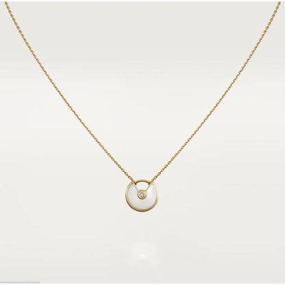 [moco jewelrys] Amulett-Halskette aus roségoldenem Perlmutt