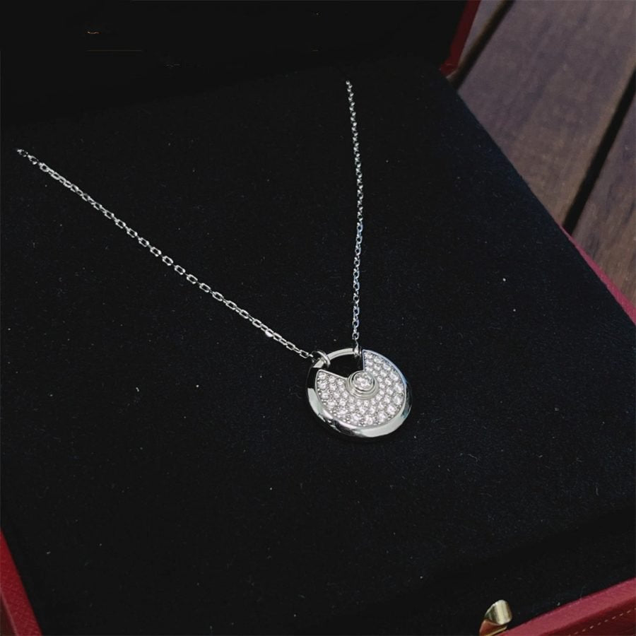 ??Loco?¡¥AMULETTE SILVER FULL DIAMOND NECKLACE