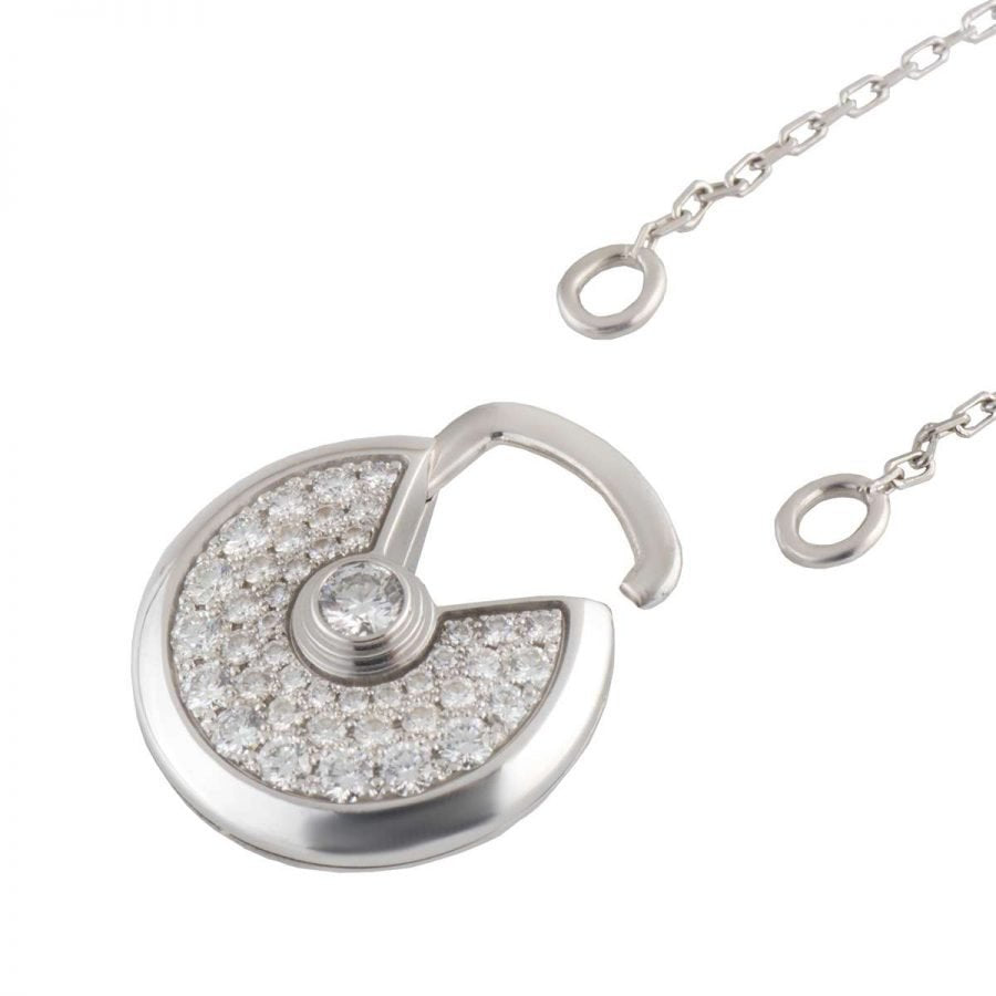 ??Loco?¡¥AMULETTE SILVER FULL DIAMOND NECKLACE