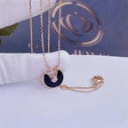 ??Loco?¡¥AMULETTE ROSE GOLD ONYX NECKLACE