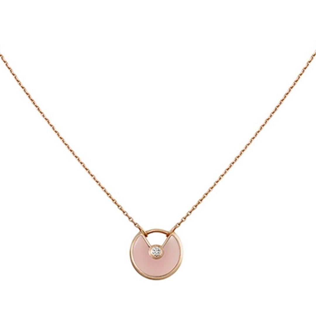 ??Loco?¡¥AMULETTE ROSE GOLD PINK MOP NECKLACE