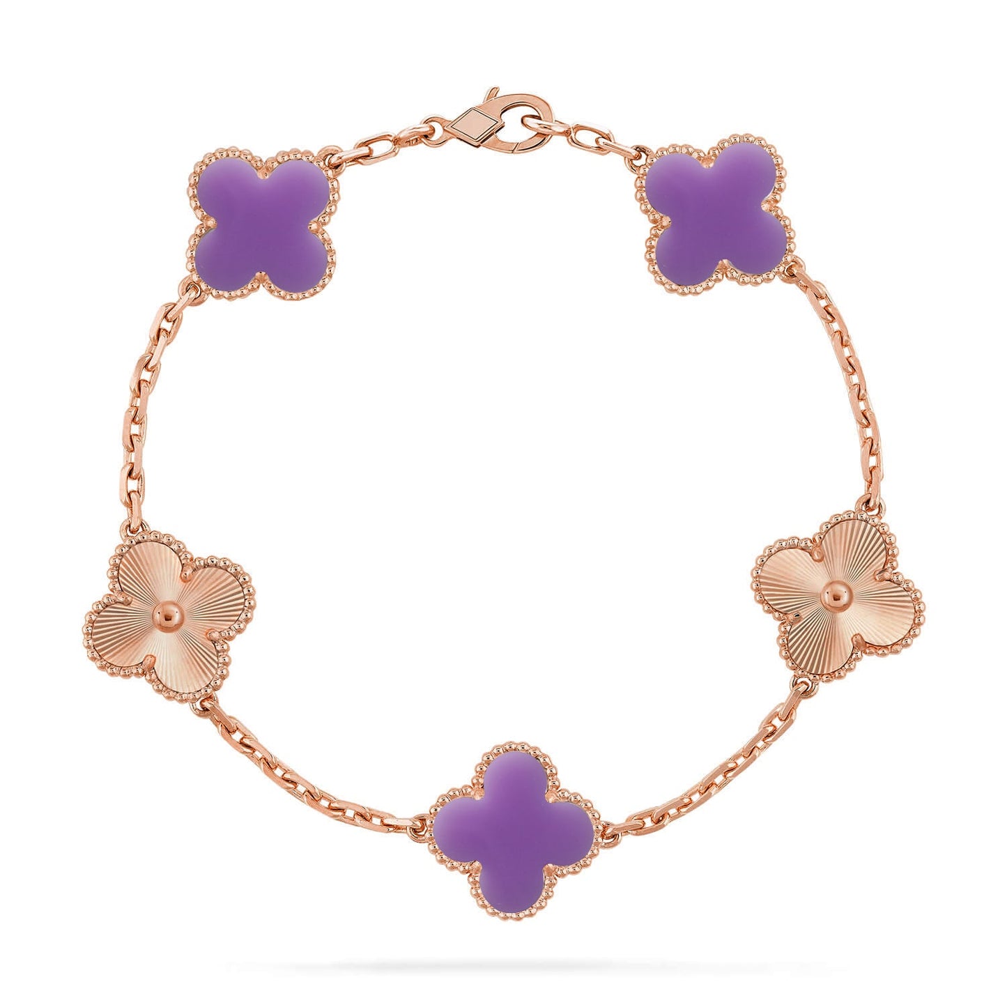 [Moco jewelrys]CLOVER 5 MOTIF LIGHT PURPLE BRACELET COLLECTION