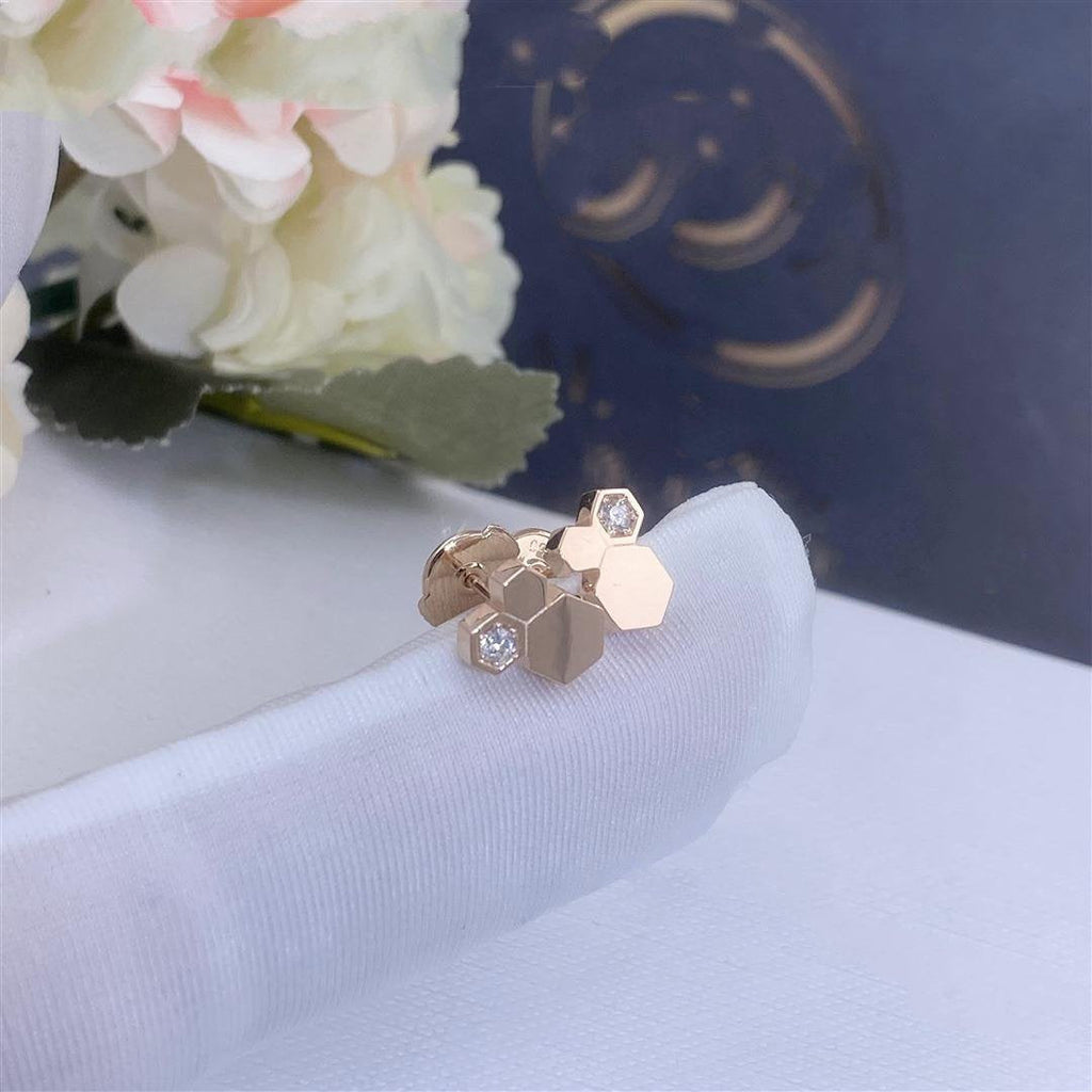??Loco?¡¥BEE LOVE PINK GOLD DIAMOND EARRINGS