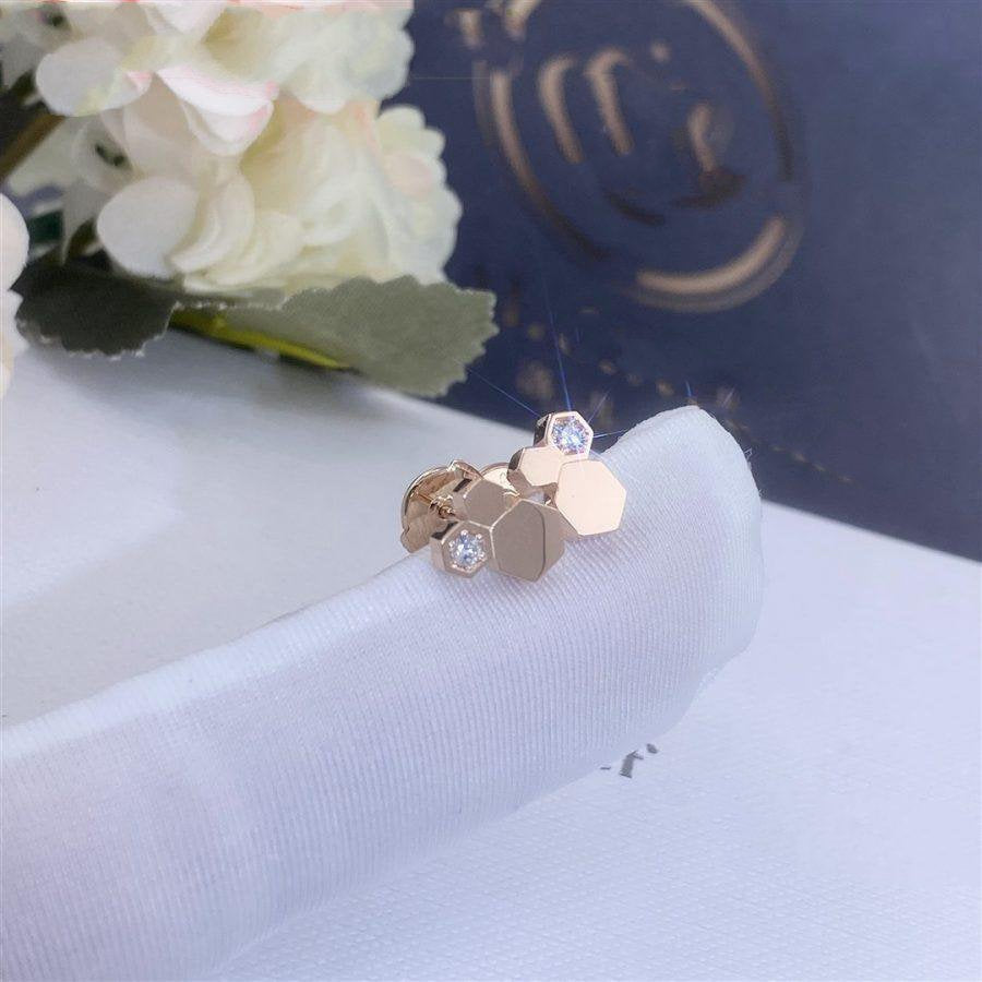 ??Loco?¡¥BEE LOVE PINK GOLD DIAMOND EARRINGS