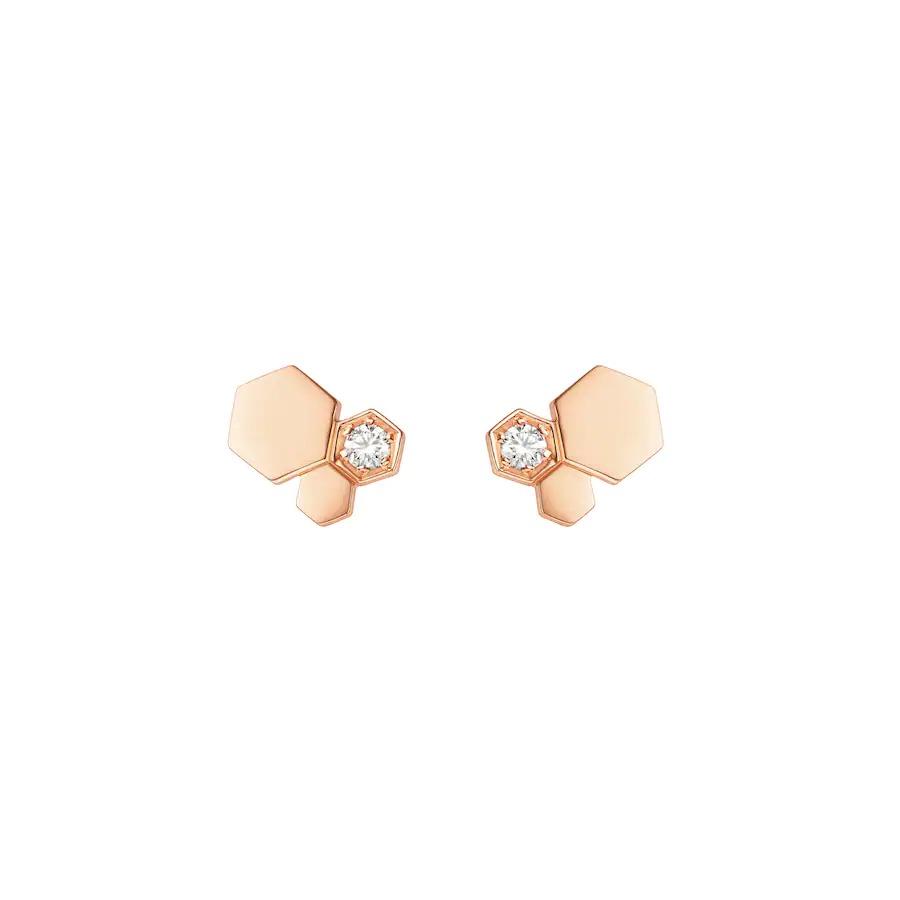 ??Loco?¡¥BEE LOVE PINK GOLD DIAMOND EARRINGS