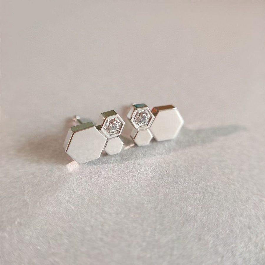 [moco jewellerys]ビーラブ シルバー ダイヤモンド イヤリング