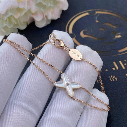 [moco jewelrys]JEUX BRACELET WHITE MOP PINK GOLD 1 DIAMOND