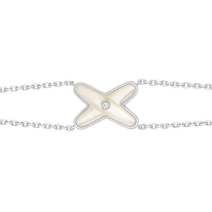 [moco jewelrys]JEUX ARMBAND WEISS MOP SILBER 1 DIAMANT