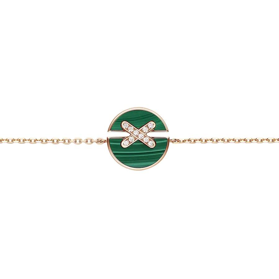 [moco schmuck]JEUX DE ARMBAND MALACHIT ROSA GOLD DIAMANTEN