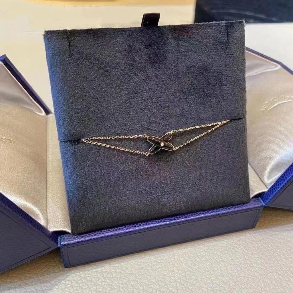 ??Loco?¡¥JEUX BRACELET ONYX PINK GOLD 1 DIAMOND