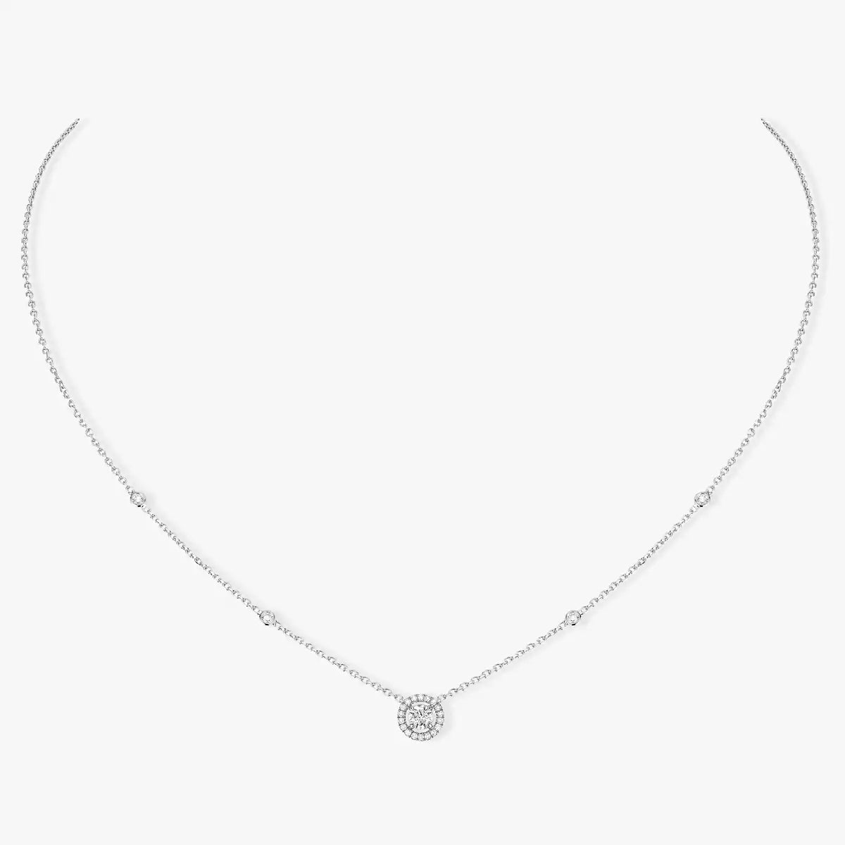[moco jewelrys]Diamond Necklace 0,20ct Brilliant Shape Joy