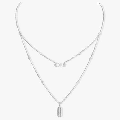 [moco jewelrys]MOVE 2 ROW DIAMOND NECKLACE